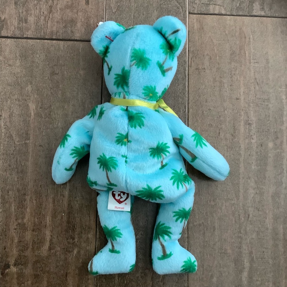Ty Tropical Palm Tree Hawaii Bear - Blue and Green - Picture 4 of 6